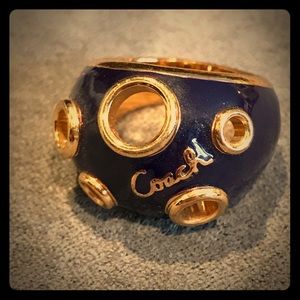 Nautical Coach Script Ring - Size 8